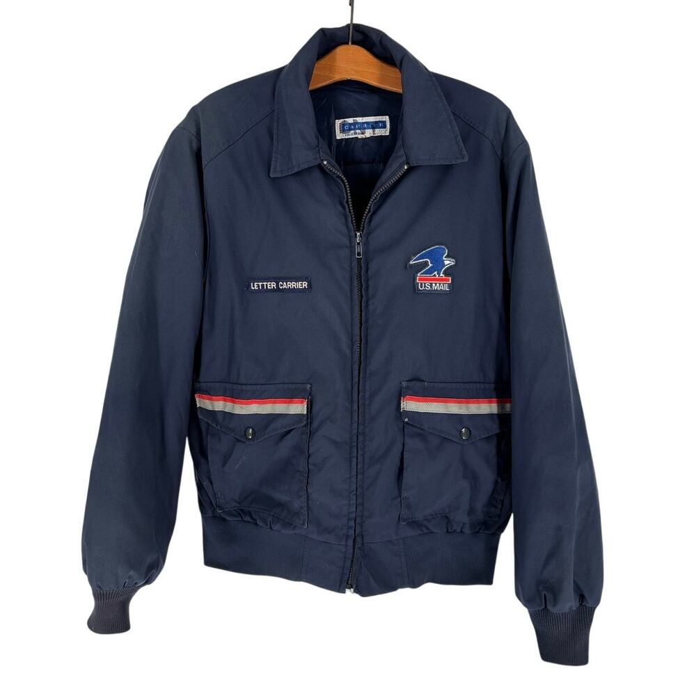 Vintage USPS Letter Carrier Bomber Uniform Insulated Jacket Size LG Thinsulate